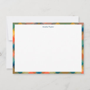 Cartão De Agradecimento Papelaria Personalizada Xadrez Tartan Nome Feriado