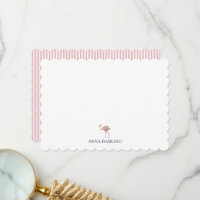 Papelaria Tropical Flamingo Nome Personalizado