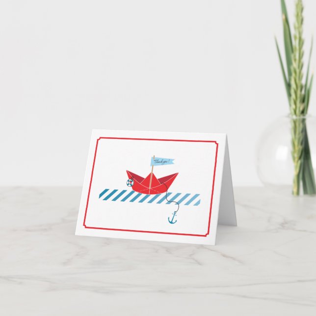 Cartão De Agradecimento Paper Boat  |  Thank You Card (Frente)