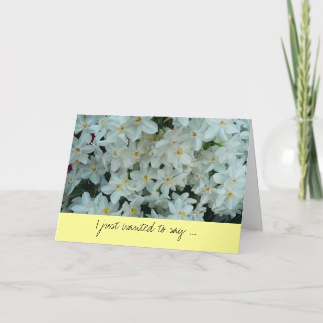 Cartão De Agradecimento Paperwhite Narciso Obrigado (Frente)