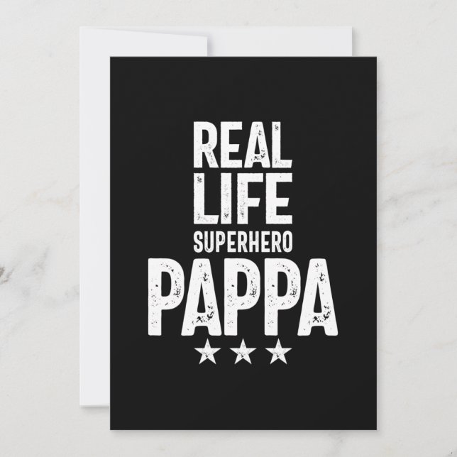 Cartão De Agradecimento Pappa Super Herói do Real Life | Padre Gift (Frente)