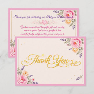 Cartão de agradecimento para baby shower Baby in B