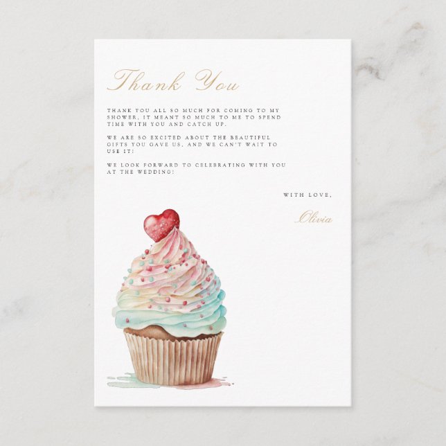 Cartão de Agradecimento para Brunch de Noiva e Chá (Frente)