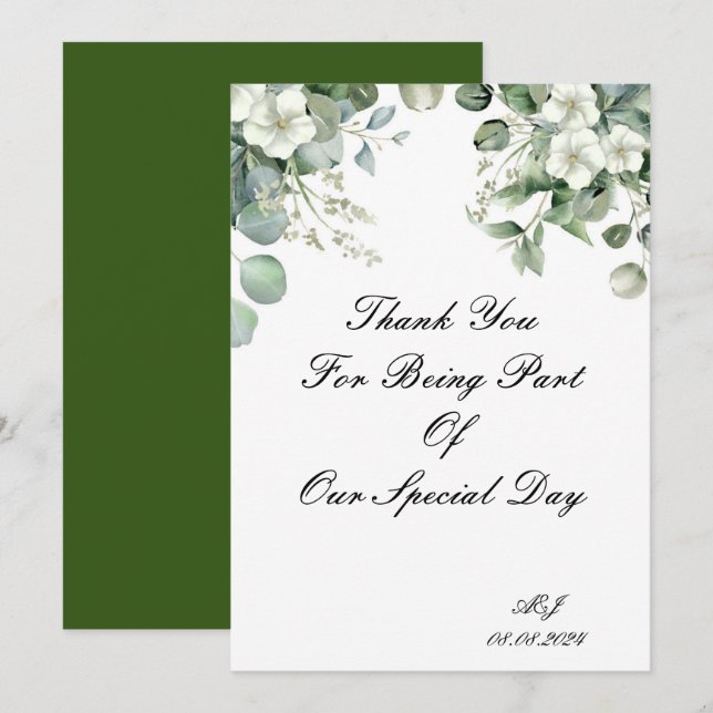 CARTÃO DE AGRADECIMENTO PARA CASAMENTO (Frente/Verso)