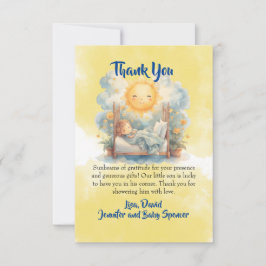 Cartão de AGRADECIMENTO para Chá de Bebê Aqui Vem 