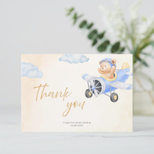 Cartão de Agradecimento para Chá de Bebê Bearly Wa