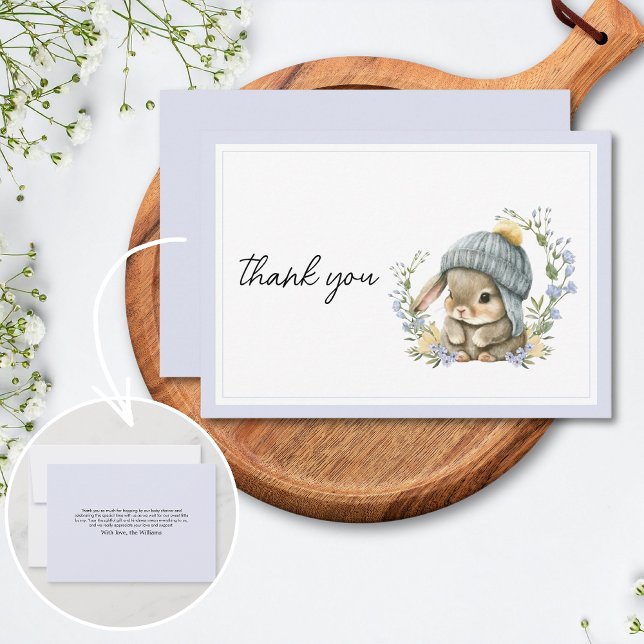 Cartão de Agradecimento para Chá de Bebê com Anima (Forest Animal Baby Shower Thank You Card 2)