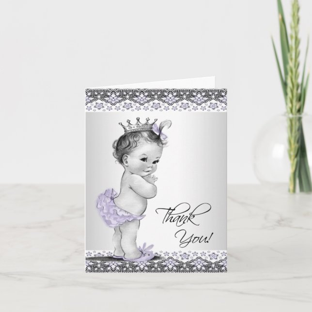 Cartão de Agradecimento para Chá de Bebê da Prince (Frente)