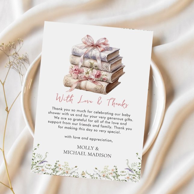 Cartão de Agradecimento para Chá de Bebê do Livro  (Criador carregado)