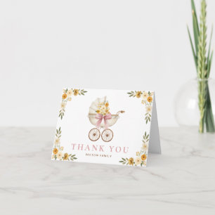 Cartão de Agradecimento para Chá de Bebê Floral