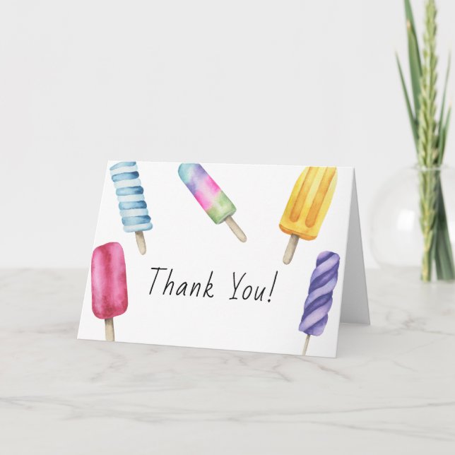 Cartão de agradecimento para chá de bebê Popsicle (Frente)