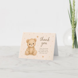 Cartão de Agradecimento para Chá de Bebê Urso de P