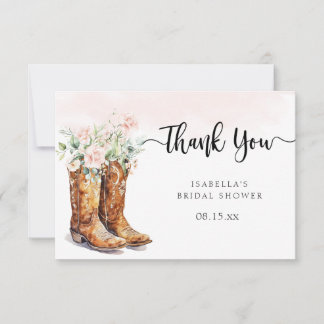 Cartão de Agradecimento para Chá de Noiva Boots &