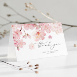 Cartão de agradecimento para chá de noiva com flor