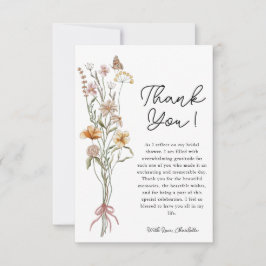 Cartão de Agradecimento para Chá de Noiva das Flor
