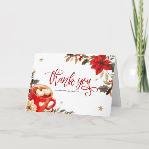 Cartão de Agradecimento para Chá de Noiva de Natal