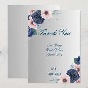 Cartão de agradecimento para chá de noiva floral