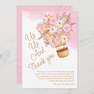 Cartão De Agradecimento Para cima, para cima e para fora - Chá de fraldas