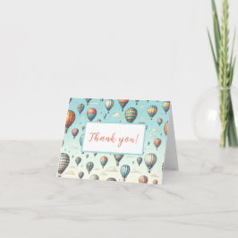 Cartão De Agradecimento Para cima, Para cima e Voando! Balões de Ar Quente