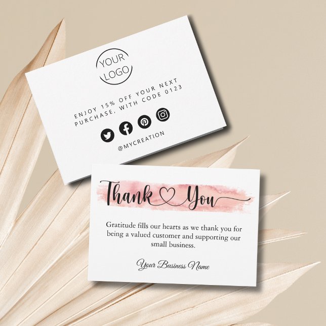 Cartão de Agradecimento para Cliente de Pequena Em (Small Business Thank You Card For Customer)