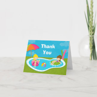 Cartão de Agradecimento para Festa na Piscina
