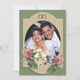 Cartão de agradecimento para foto de casamento com