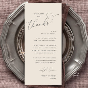 Cartão de Agradecimento para Jantar de Casamento,