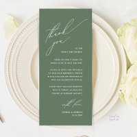 Cartão de Agradecimento para Jantar de Casamento M