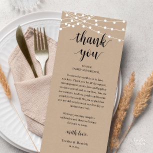 Cartão de Agradecimento para Jantar de Casamento R