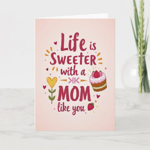 Cartão de Agradecimento para Mãe Crimson Script