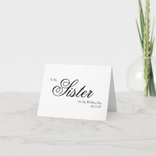 Cartão De Agradecimento Para Minha Irmã no Dia do Meu Casamento Caligrafia
