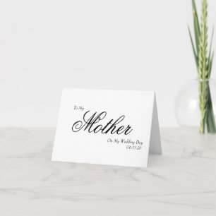 Cartão De Agradecimento Para Minha Mãe no Dia do Meu Casamento Caligrafia 