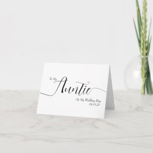 Cartão De Agradecimento Para Minha Tia no Meu Casamento Elegante Script
