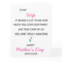 Para o meu Dia de as mães doce de esposa incrível