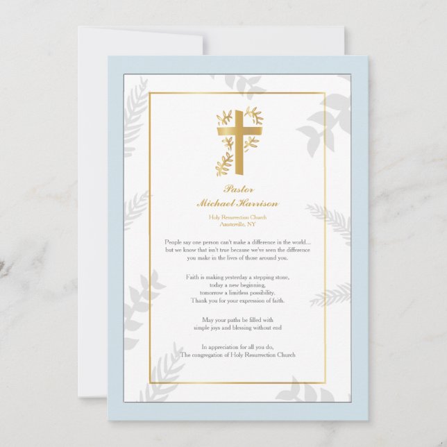 Cartão de Agradecimento para Pastor (Frente)