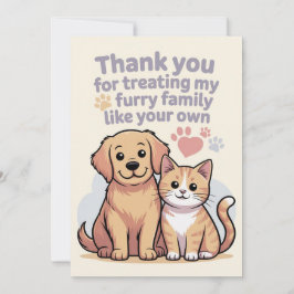Cartão de Agradecimento para Pet Sitter ou Veterin