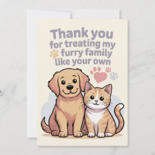 Cartão de Agradecimento para Pet Sitter ou Veterin