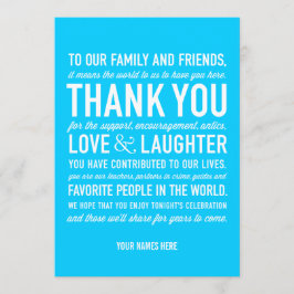 Cartão de Agradecimento para Recepção de Casamento