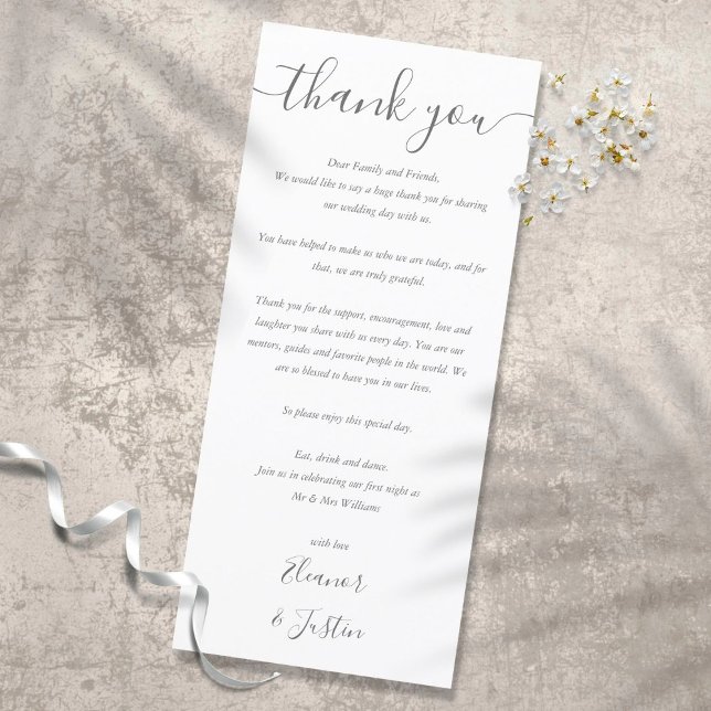 Cartão de Agradecimento para Recepção de Casamento (Criador carregado)