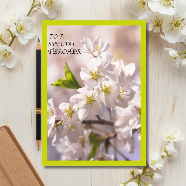 Cartão De Agradecimento Para uma Professora Especial Flor de Cerejeira Jap (Criador carregado)