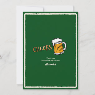 Cartão De Agradecimento Parabéns Cerveja Rústica Aniversário Marcante