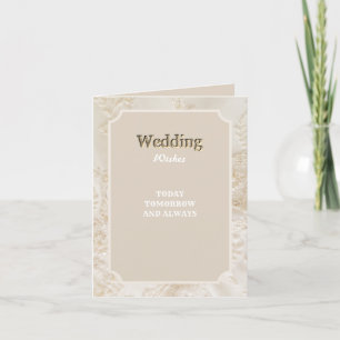 Cartão De Agradecimento Parabéns de Desejo de Casamento Floral de Ivory