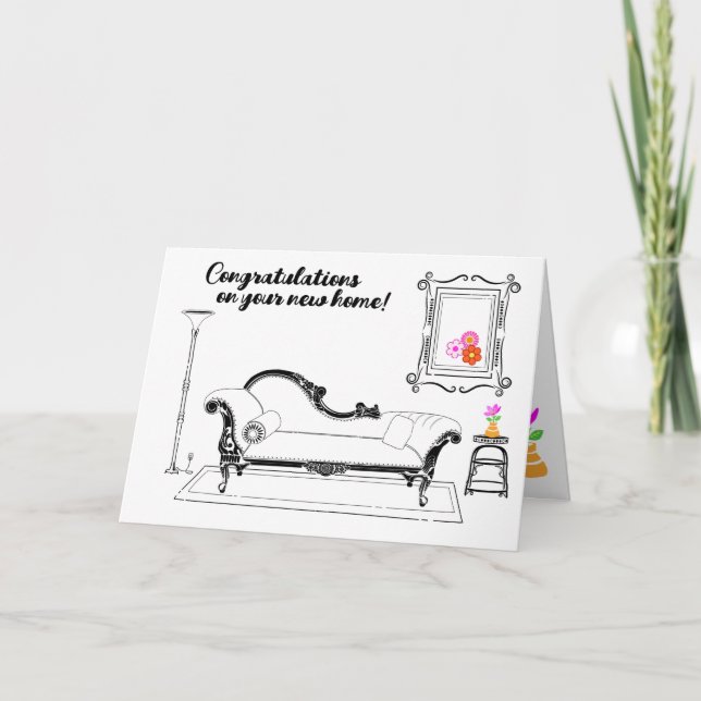 Cartão De Agradecimento Parabéns na sua nova casa (Frente)