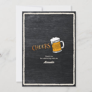 Cartão De Agradecimento Parabéns pelo Aniversário de Marca Rustic Beer