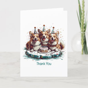 Cartão De Agradecimento Parabéns Pembroke Welsh Corgi Dogs