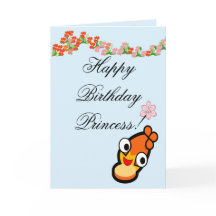 Parabéns Princesa Carta Rosto Fofo