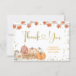 Cartão De Agradecimento Parafuso Laranja Pumpkin Cai Aniversário