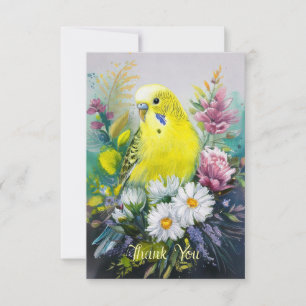 Cartão De Agradecimento Parakeet Obrigado Nota