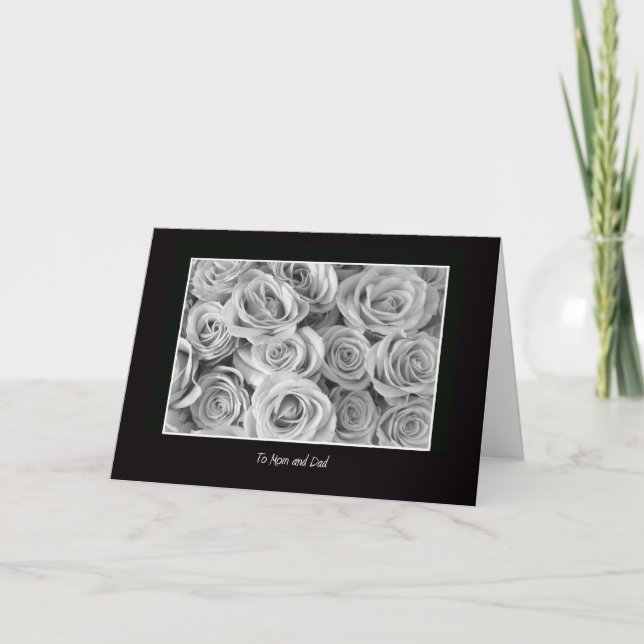 Cartão De Agradecimento Parents Mom and Dad Wedding Thank You Card (Frente)