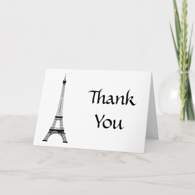 Cartão De Agradecimento Paris Eiffel Tower Obrigado (Frente)